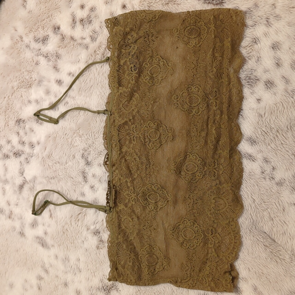 Olive Green Sheer Cropped Cami